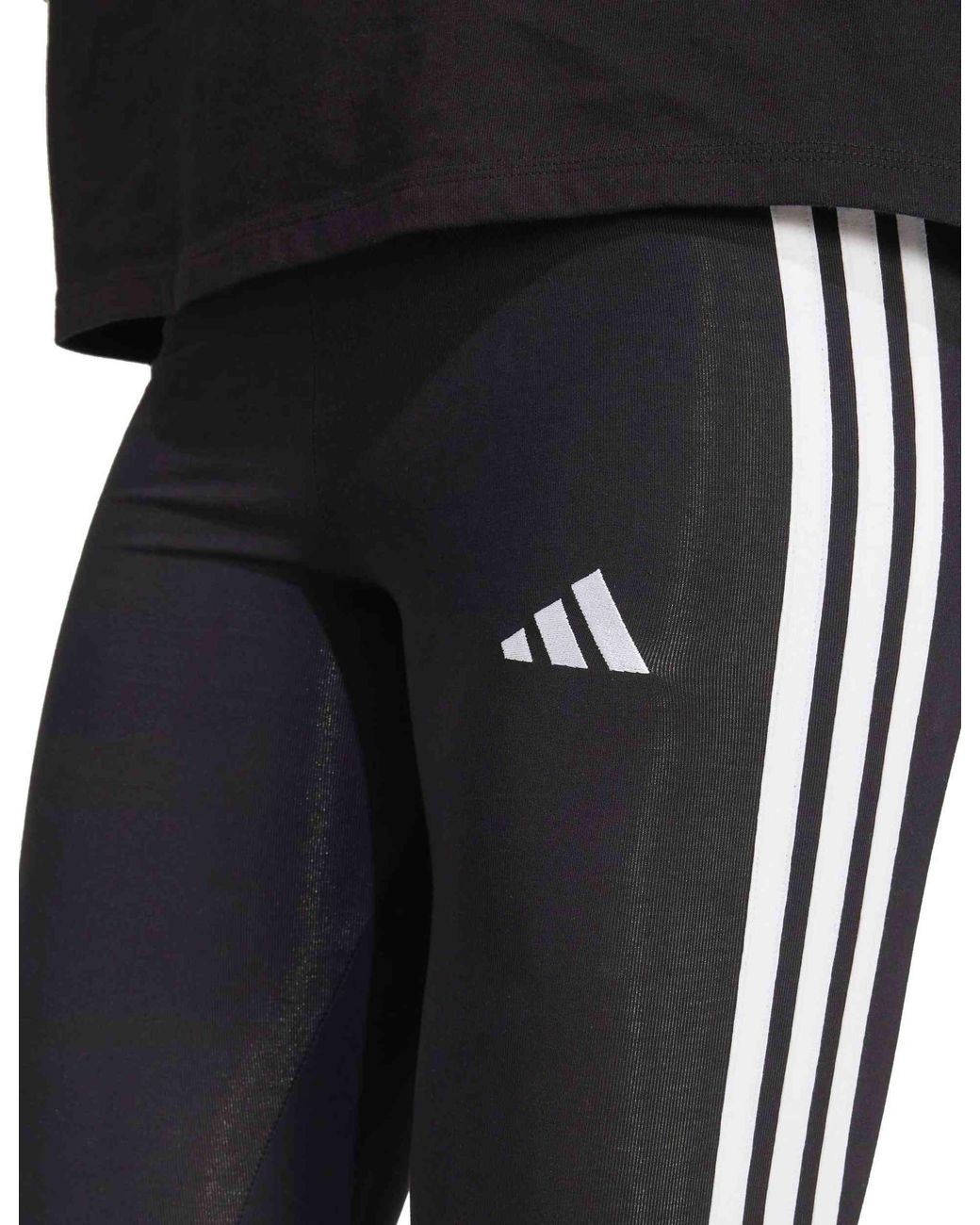 Adidas Black Women's Essentials 3-stripes Cotton leggings