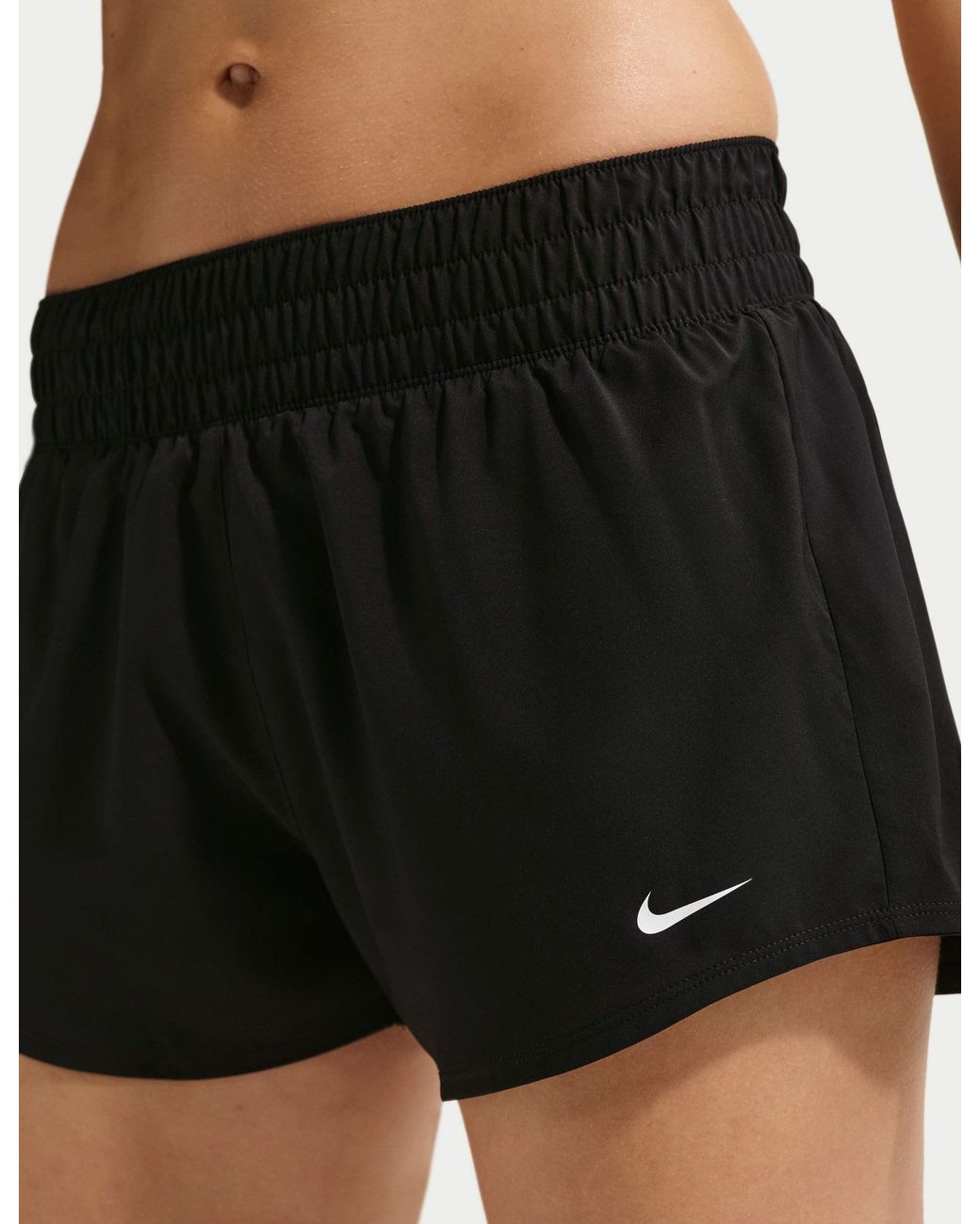 Nike Black One Dri-Fit Mid Rise 3 Inch Brief Lined Shorts