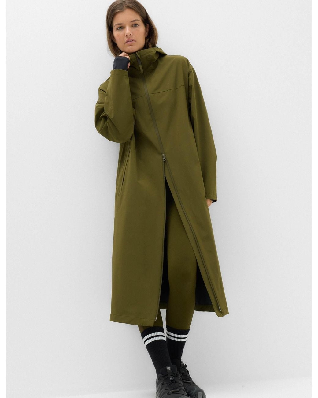 GOODMOVE Green Women's Stormwear Ultra Waterproof Pleat Back Parka