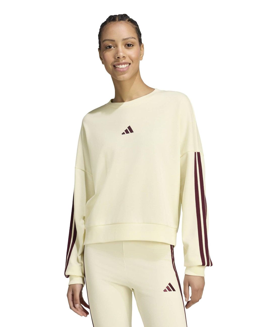Adidas Natural Women's Essentials 3-stripes French Terry Sweatshirt