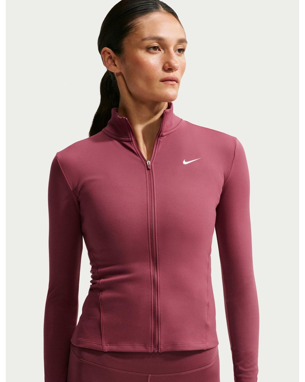 Nike Red Women's One Fitted Dri-fit Full-zip Jacket