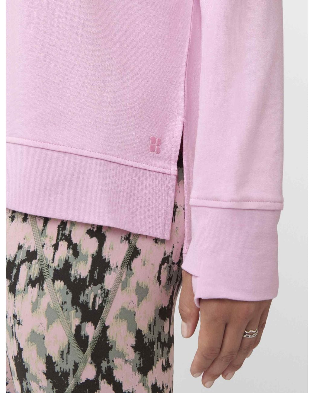 Sweaty Betty Pink Women's After Class Open Back Tie Sweatshirt