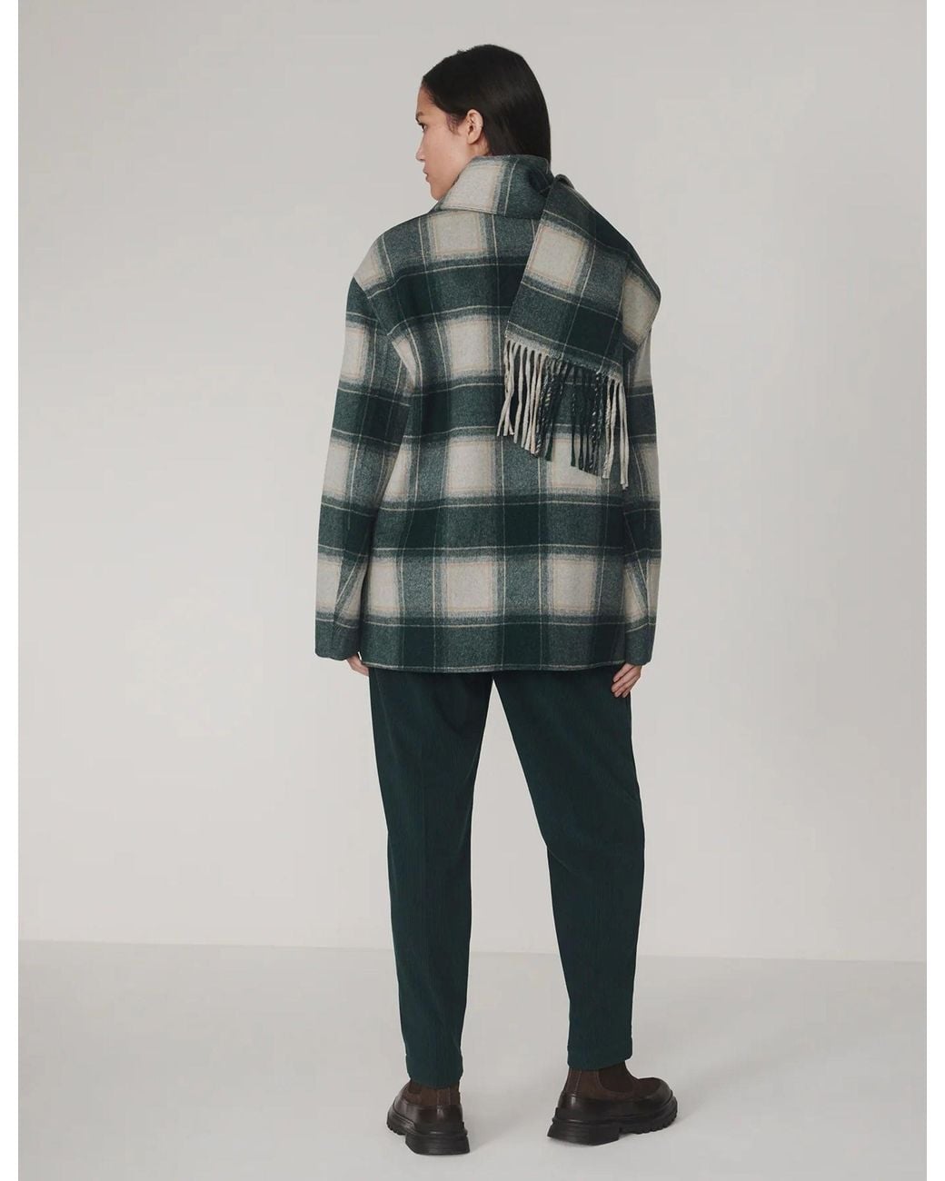 Varley Green Women's Alderton Check Scarf Coat