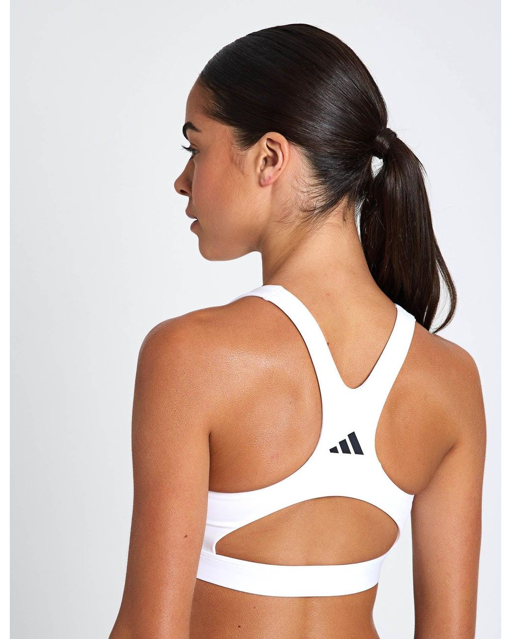 Adidas White Women's Optime Essentials Workout High Support Sports Bra