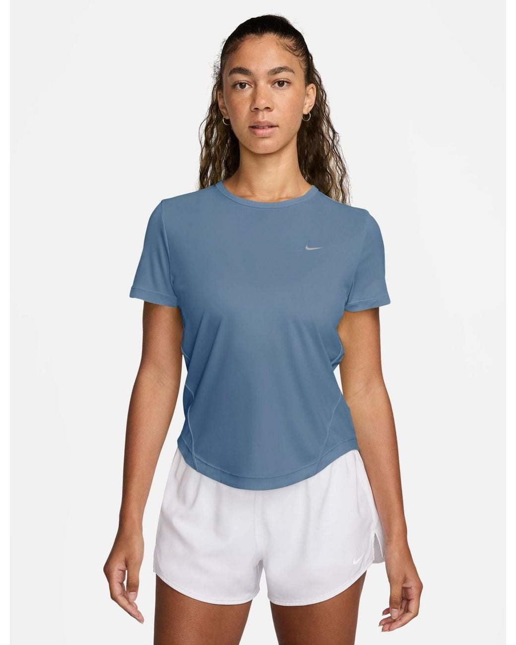 Nike Blue Women's Tempo Dri-fit Short-sleeve Running Top