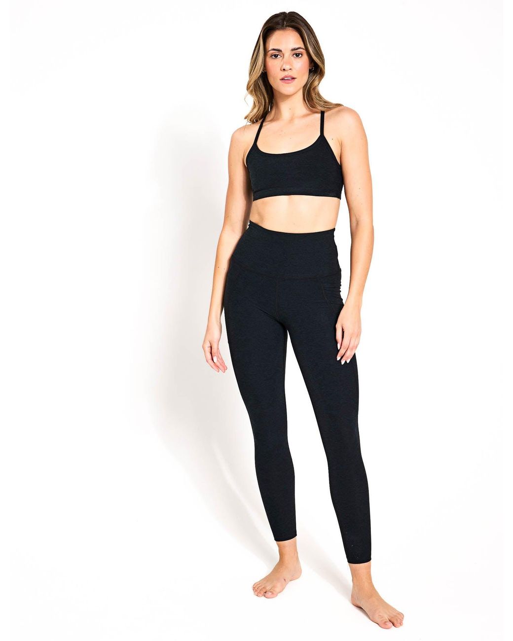 Beyond Yoga Black Spacedye Out Of Pocket High Waisted Midi Legging