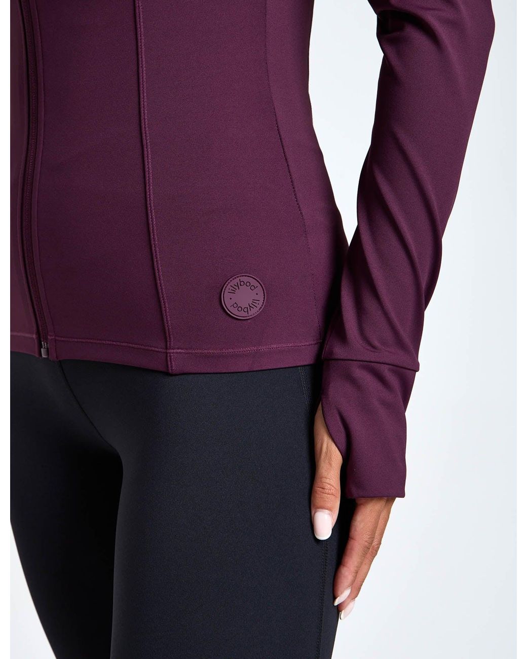 Lilybod Purple Women's Zuri Contoured Zip Thru Top