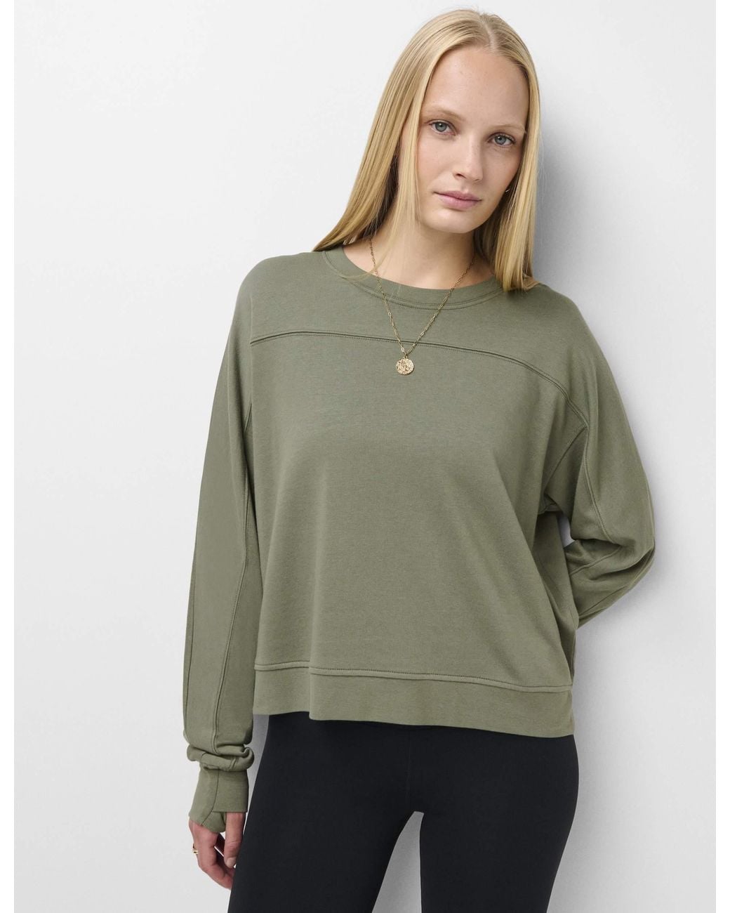 Sweaty Betty Green Women's After Class Crop Sweatshirt