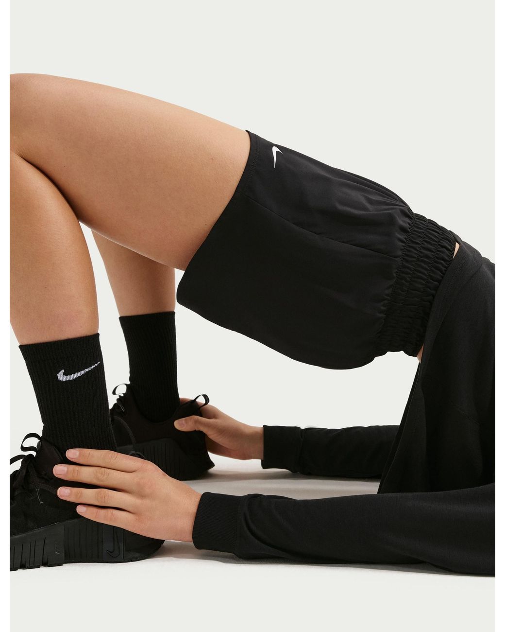 Nike Black One Dri-Fit Mid Rise 3 Inch Brief Lined Shorts