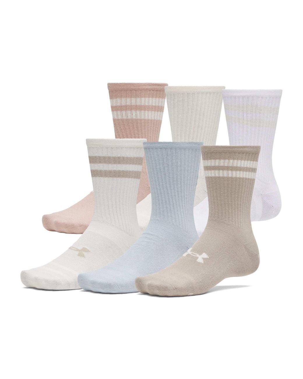 Under Armour White Women's Essential 6-pack Crew Socks