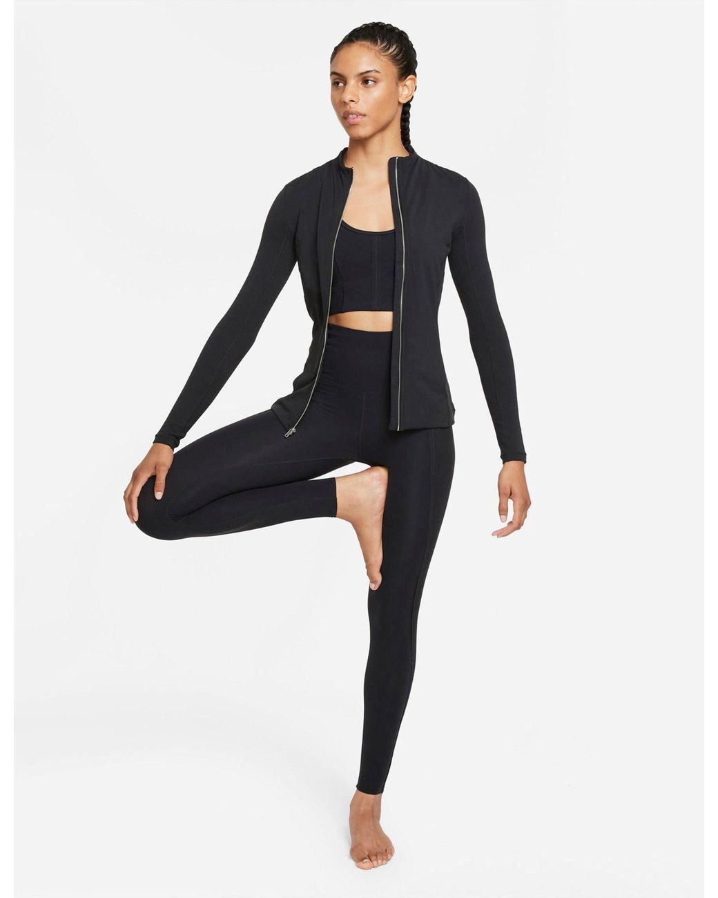 Nike Yoga Luxe Dri-fit Jacket in Black | Lyst