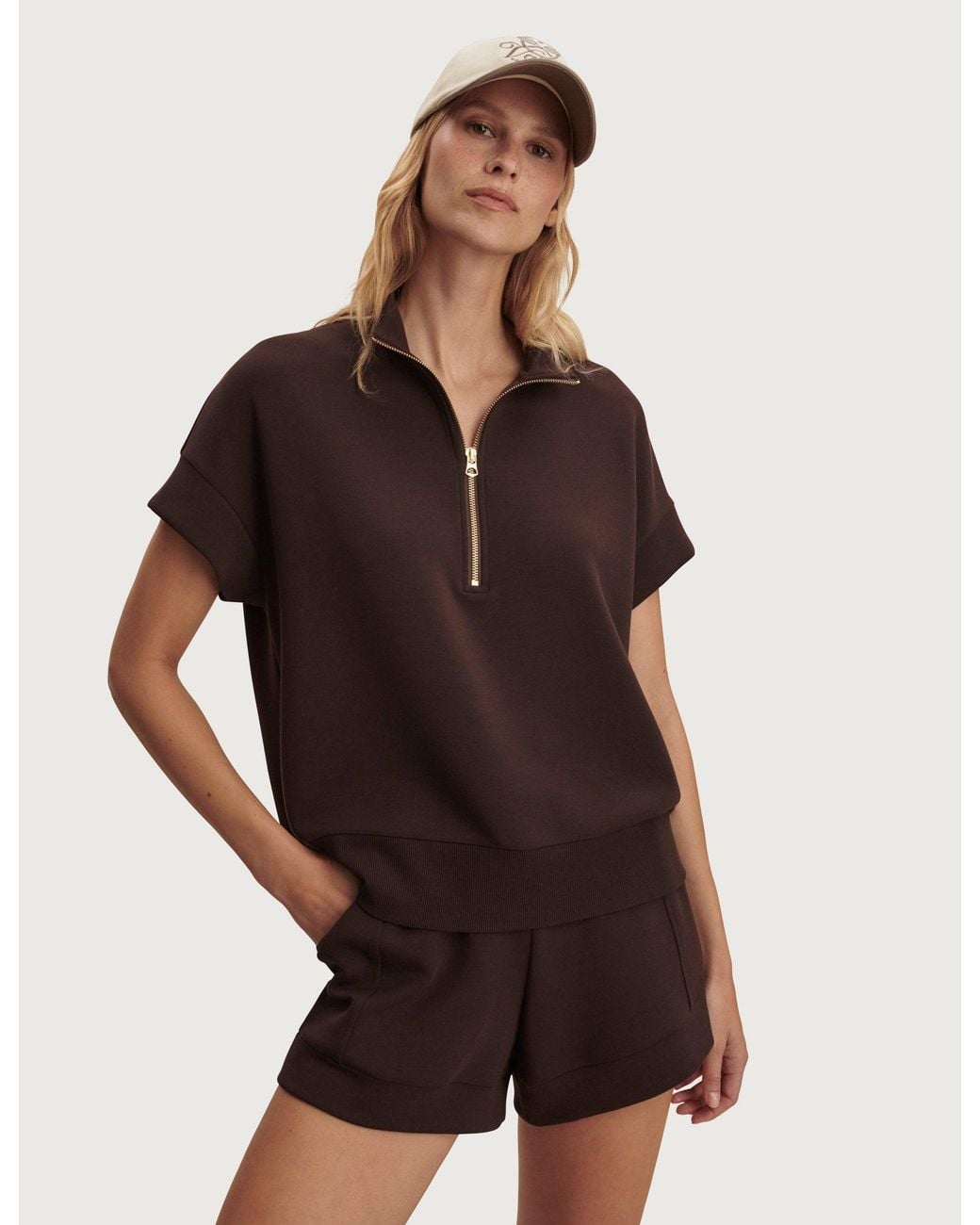 Varley Brown Women's Ritchie Short Sleeve Sweat