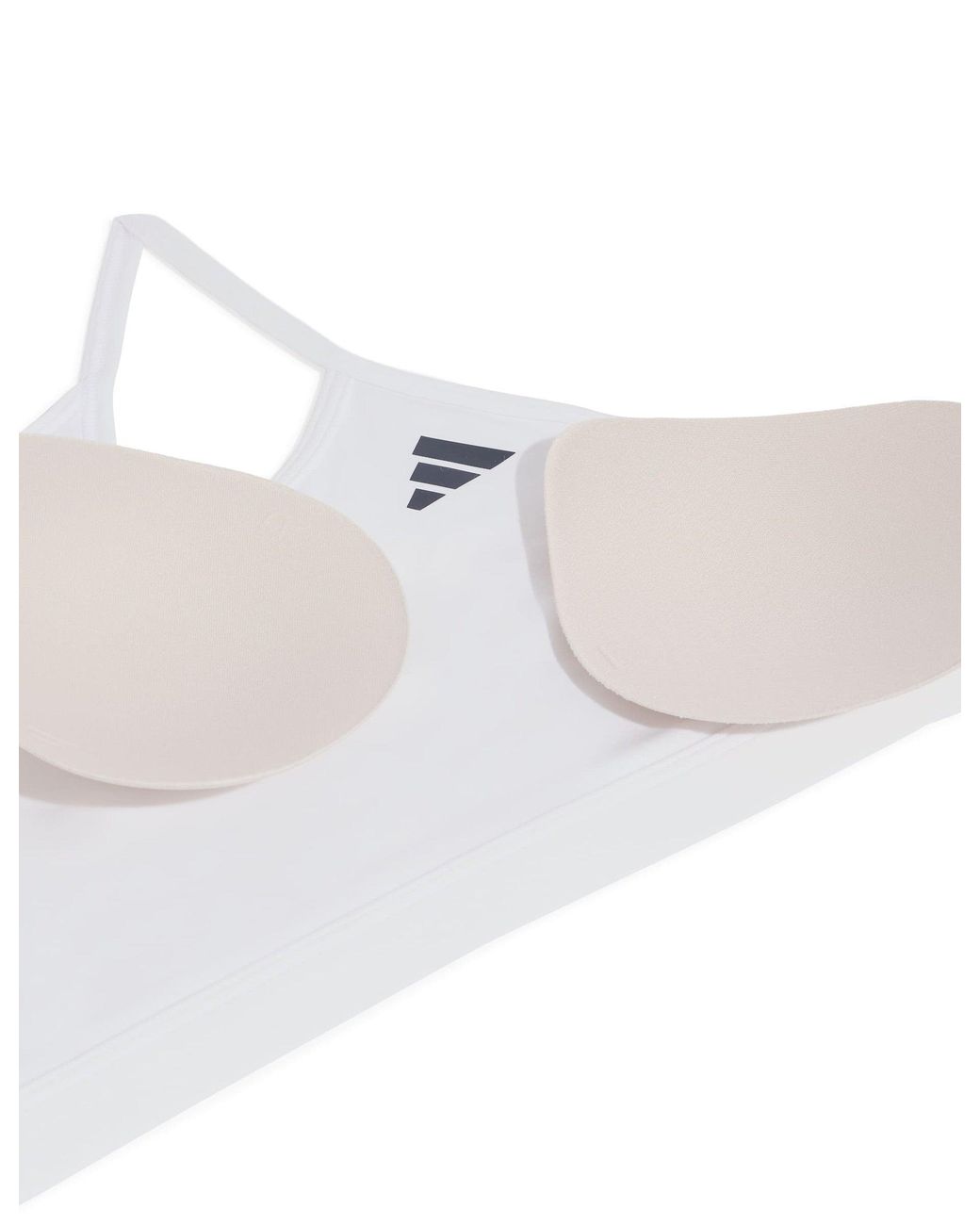 Adidas White Women's Optime Essentials 3-stripes Light Support Sports Bra