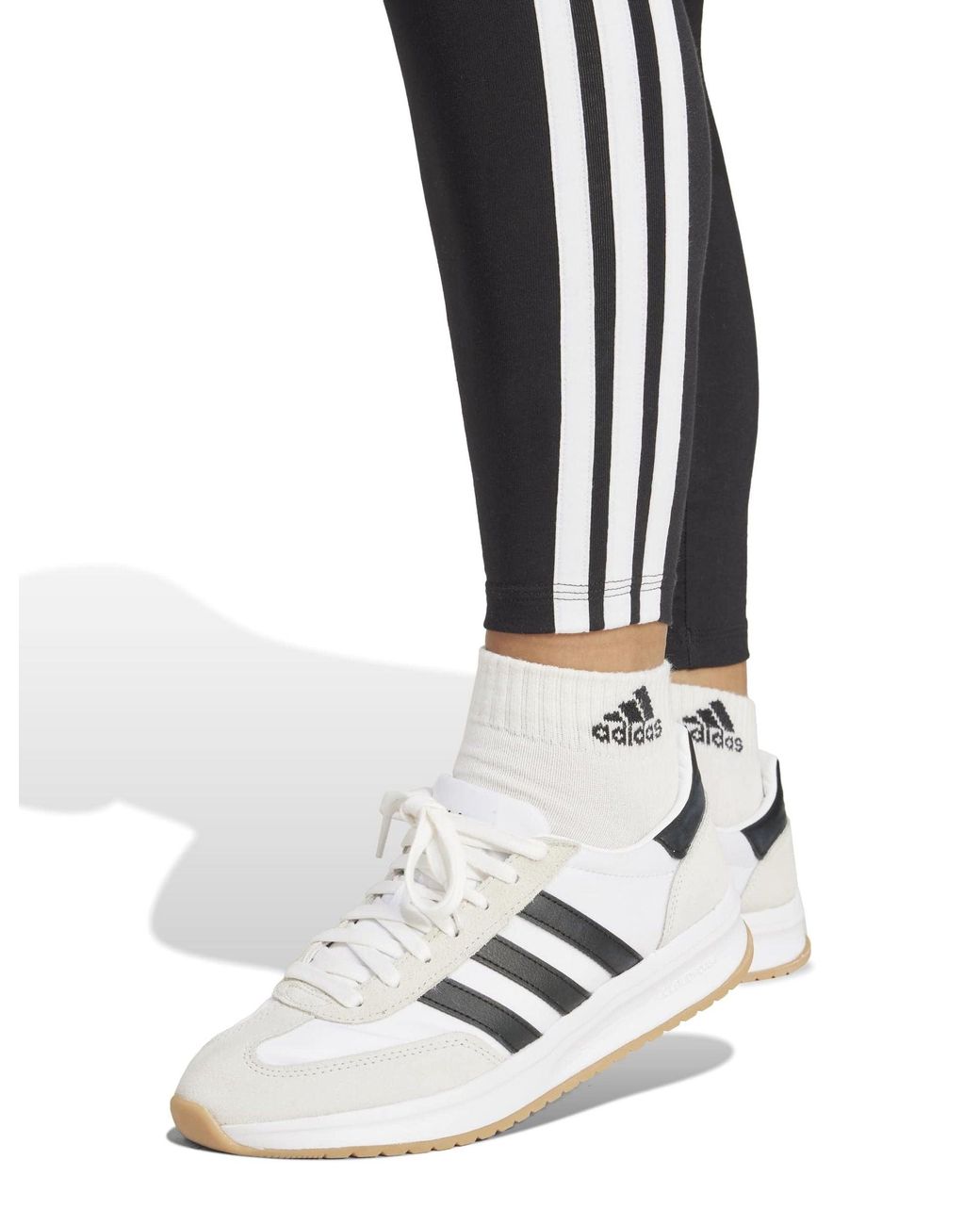 Adidas Black Women's Essentials 3-stripes Cotton leggings