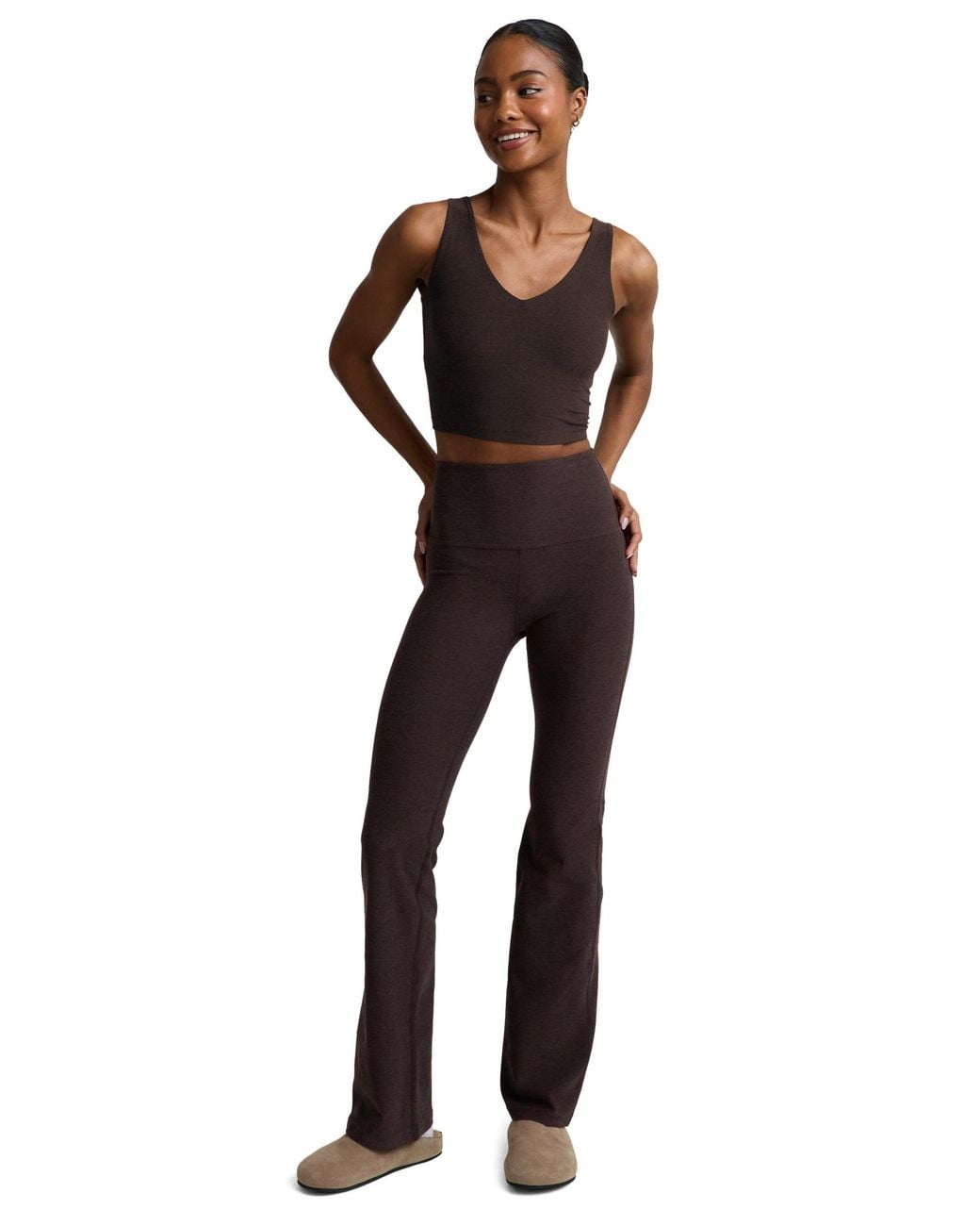 Beyond Yoga Brown Women's Spacedye Good Day Cropped Tank