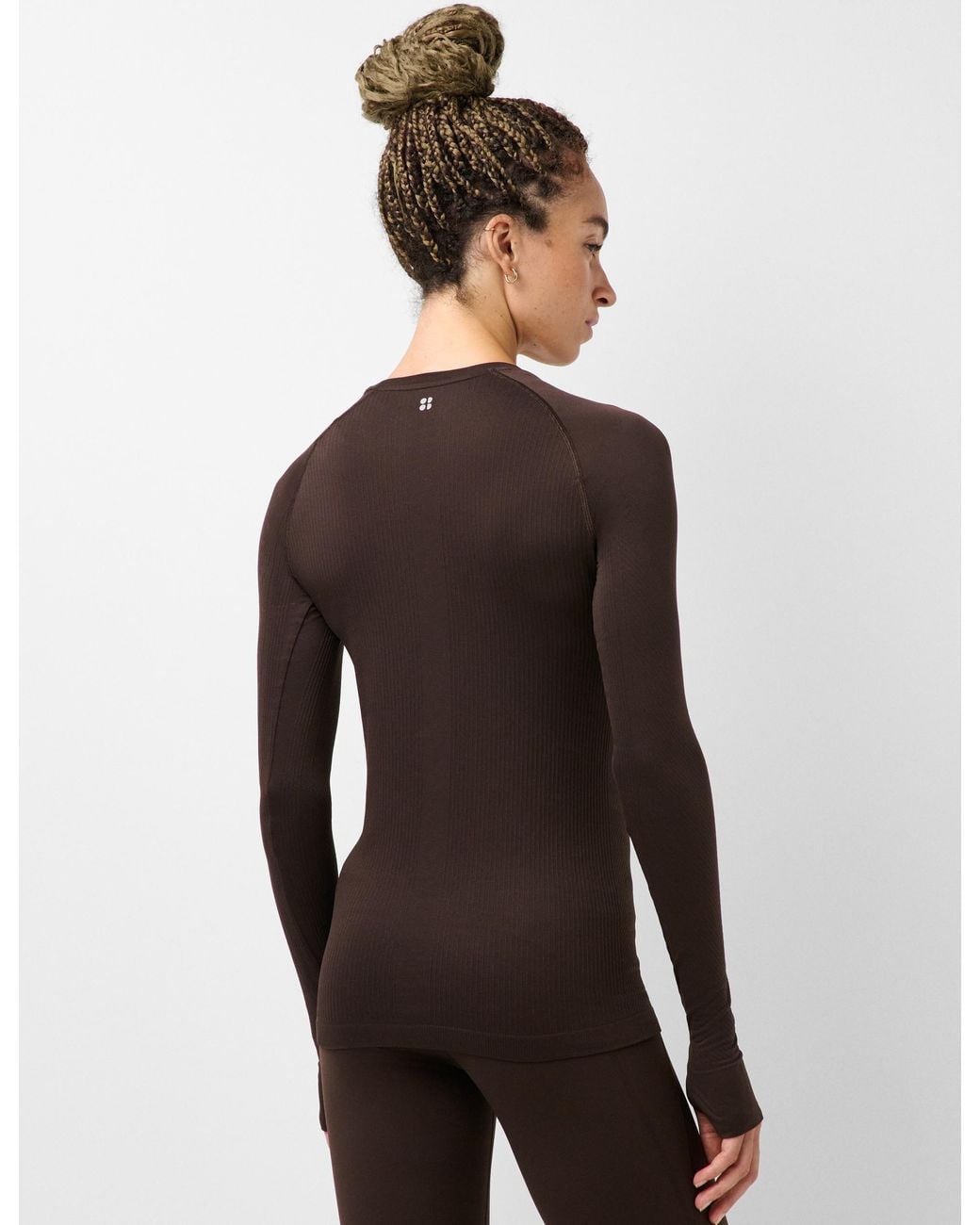 Sweaty Betty Black Women's Seamless Textured Long Sleeve Top