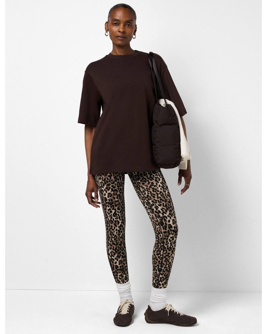 Sweaty Betty Brown Women's Elevated Cotton Longline T-shirt