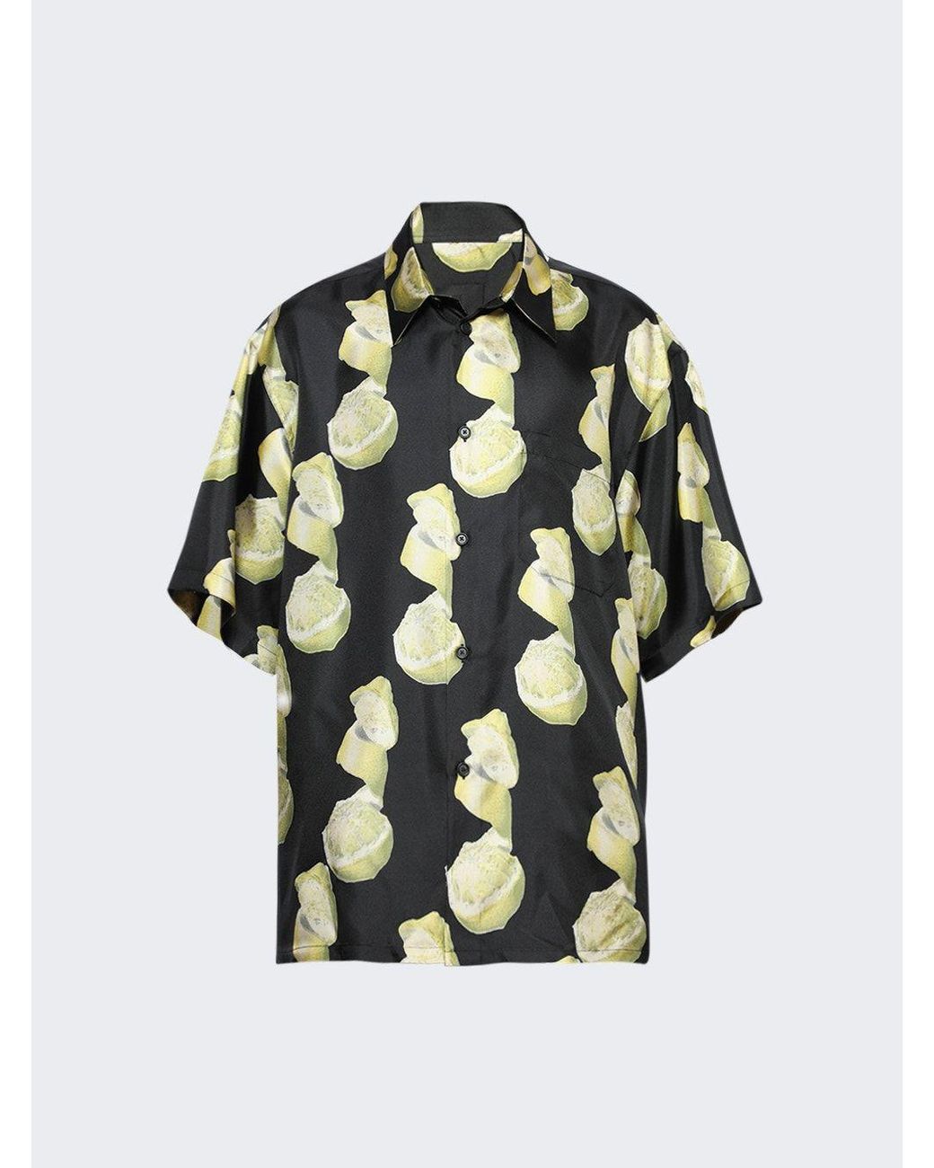 Givenchy Light Green Bowling Shirt With 4g Lock Print In Cotton