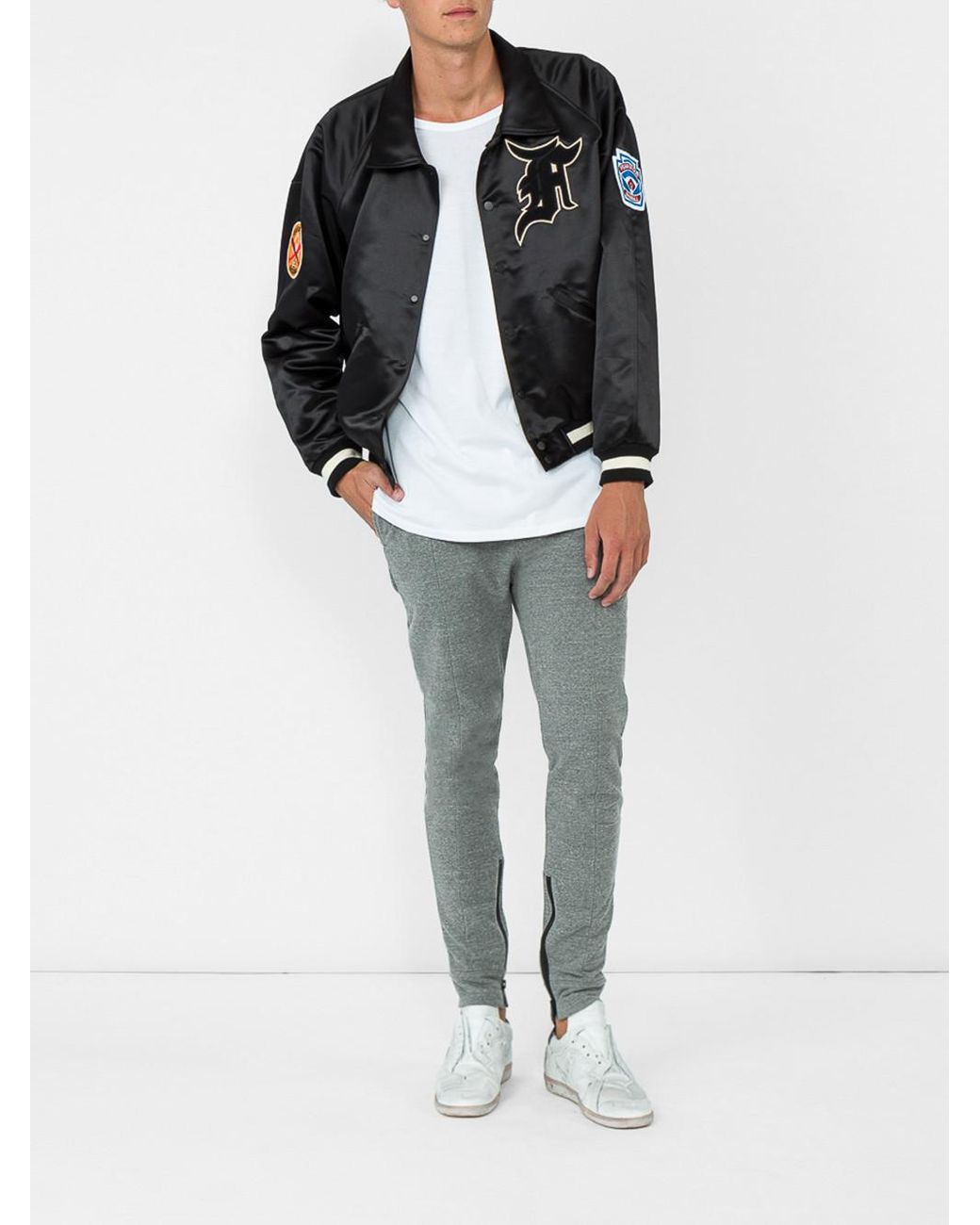 fear of god satin manuel baseball coaches jacket