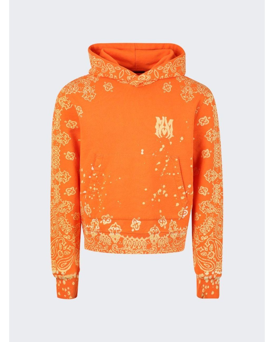 Amiri Bandana Bleach All Over Hoodie Orange for Men Lyst