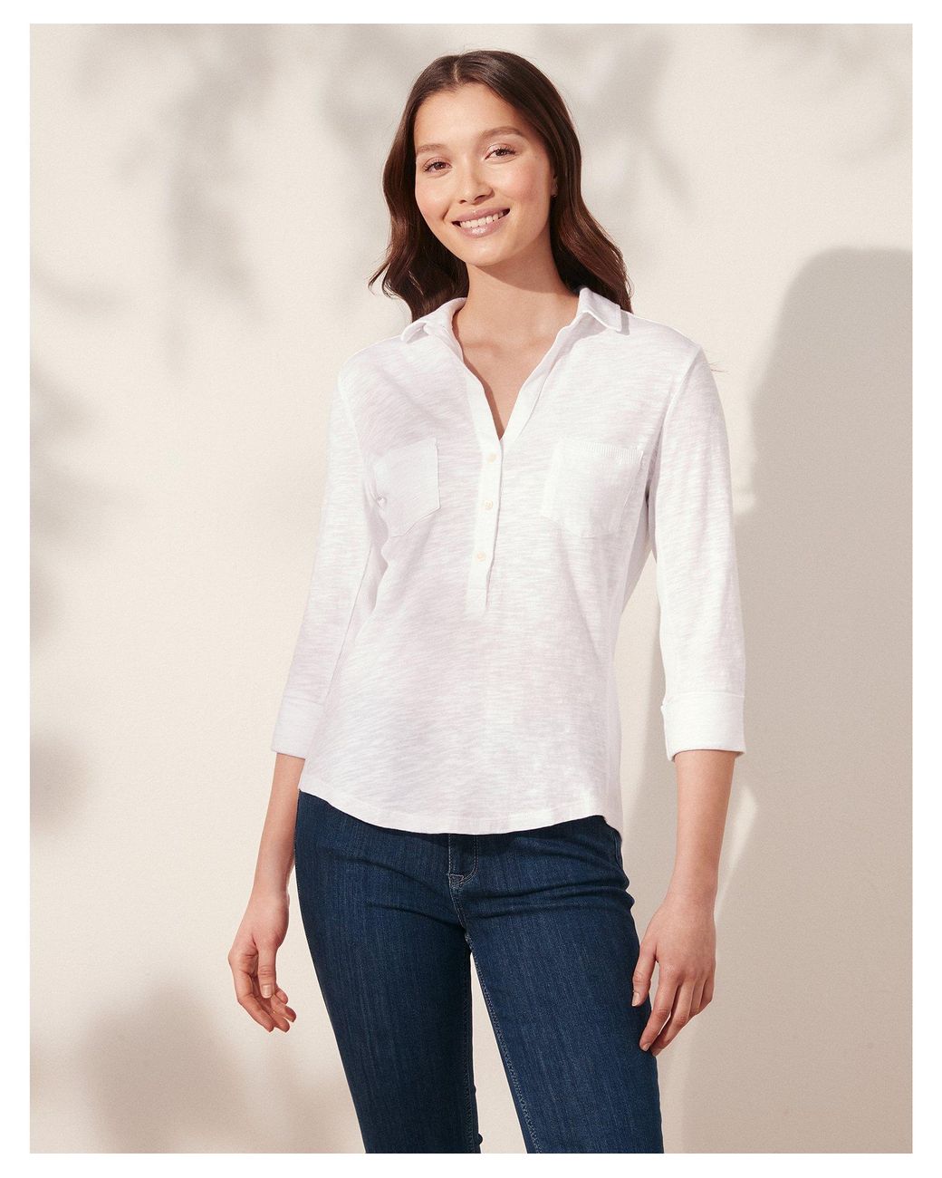 Organic Cotton Rib-pocket Jersey Shirt 
