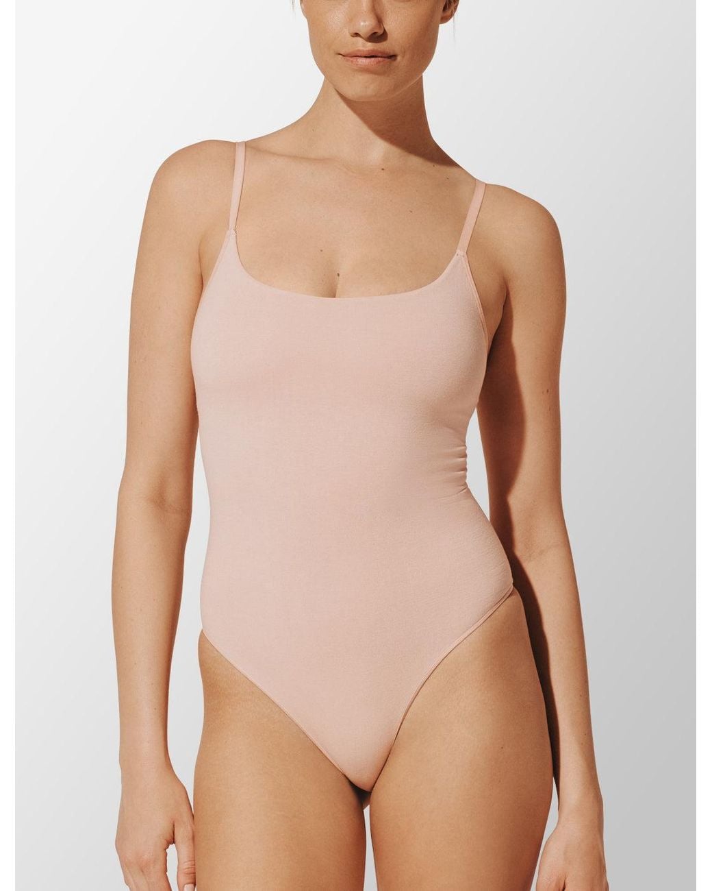 Thirdlove Pink Seamless Stretch Cotton Bodysuit