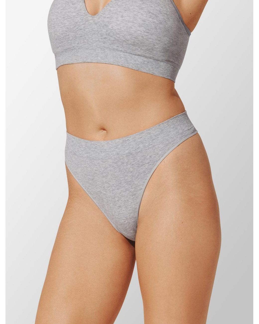 Thirdlove White Seamless Stretch Cotton Thong
