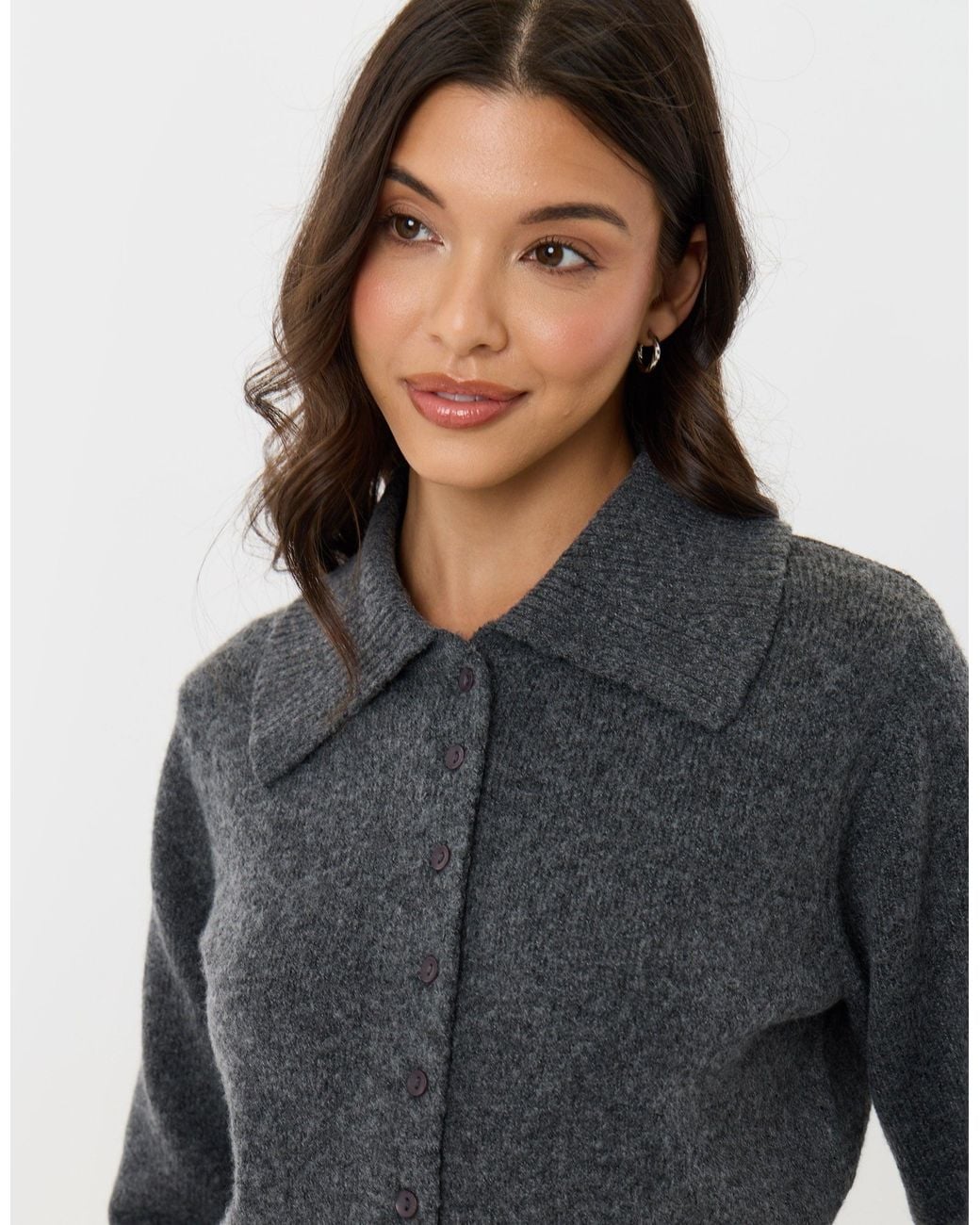 Threadbare Gray Polo Button Up Cardigan