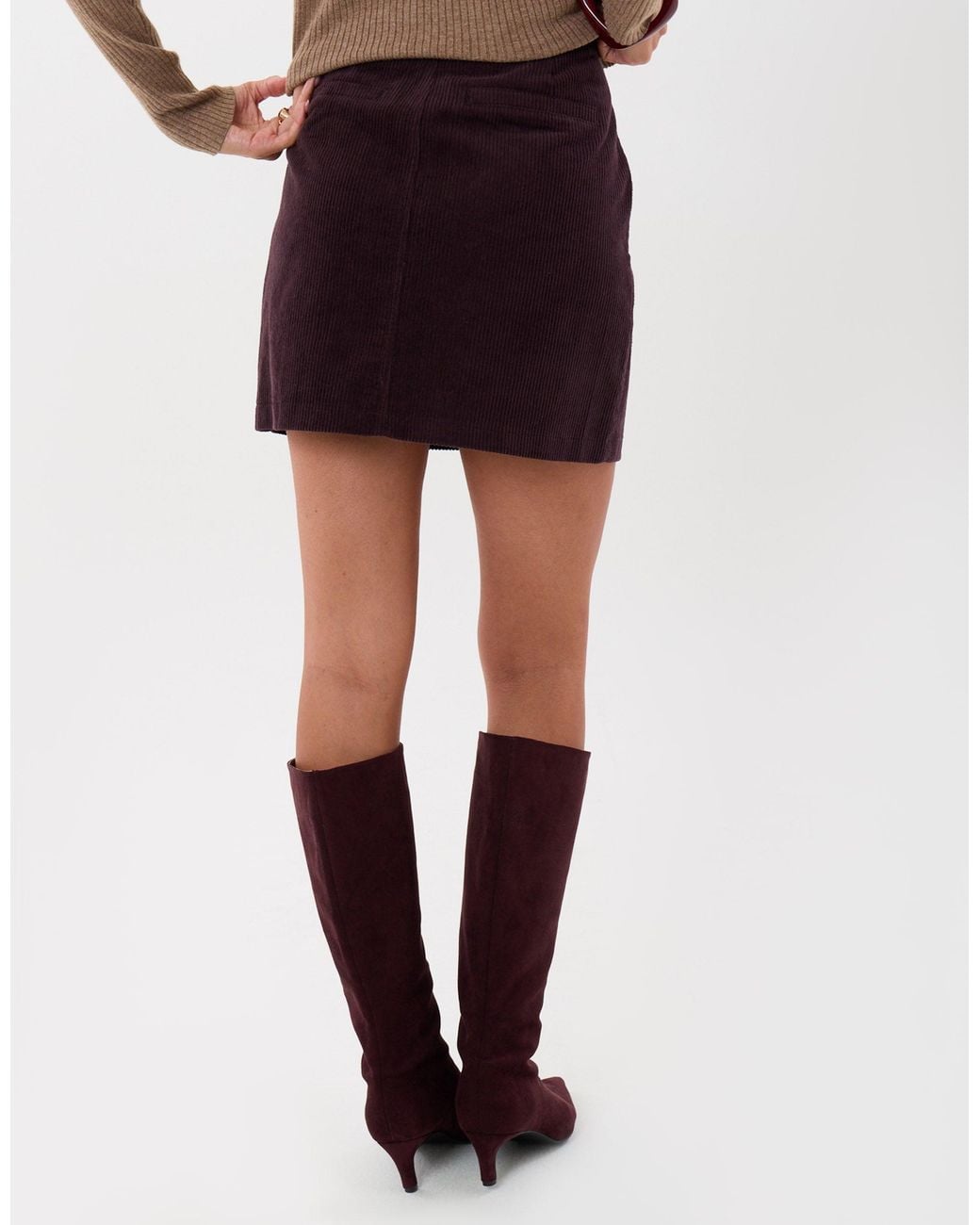 Threadbare Red Corduroy Mini Skirt