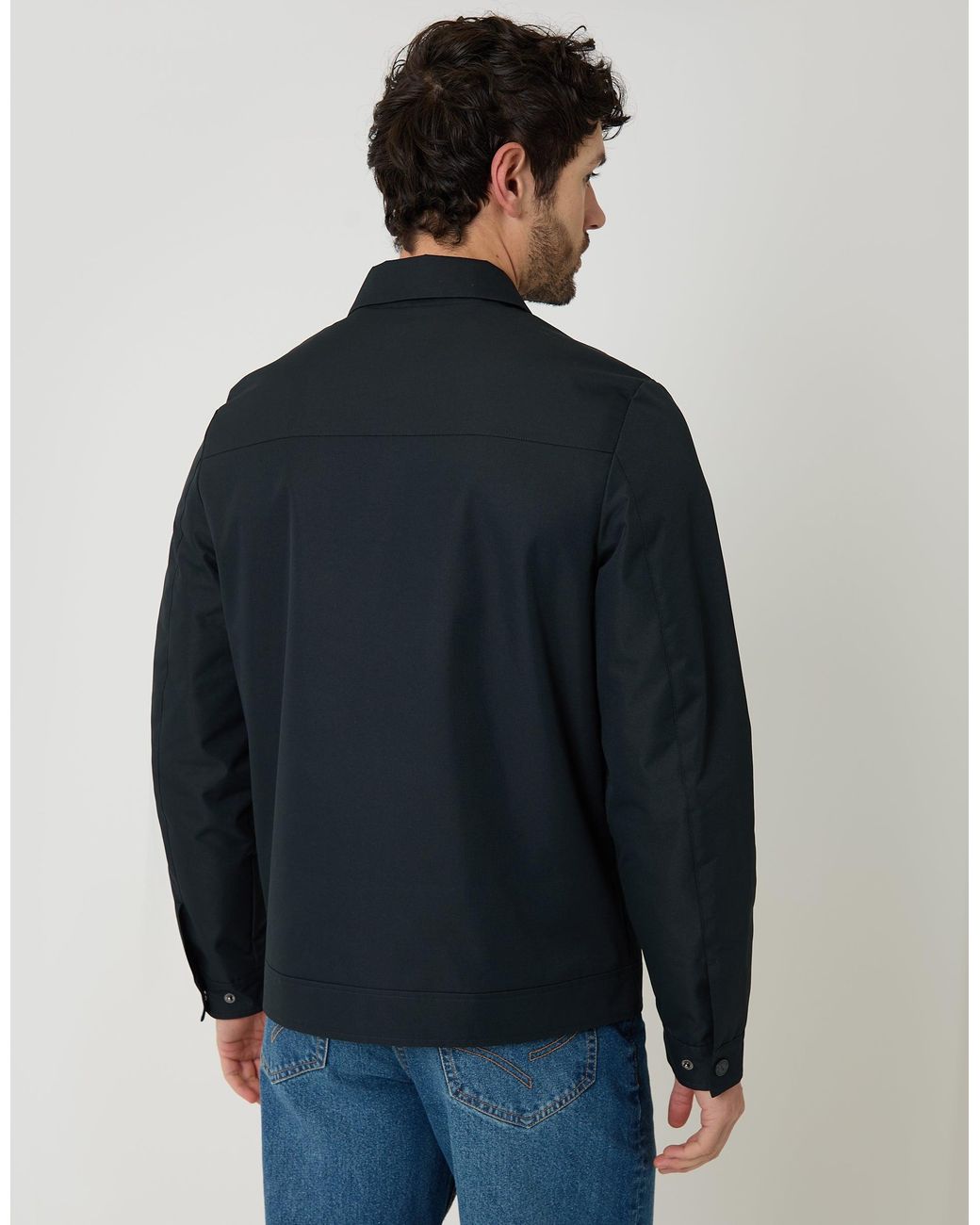 Threadbare Blue Showerproof Lightweight Collared Zip Through Jacket for men