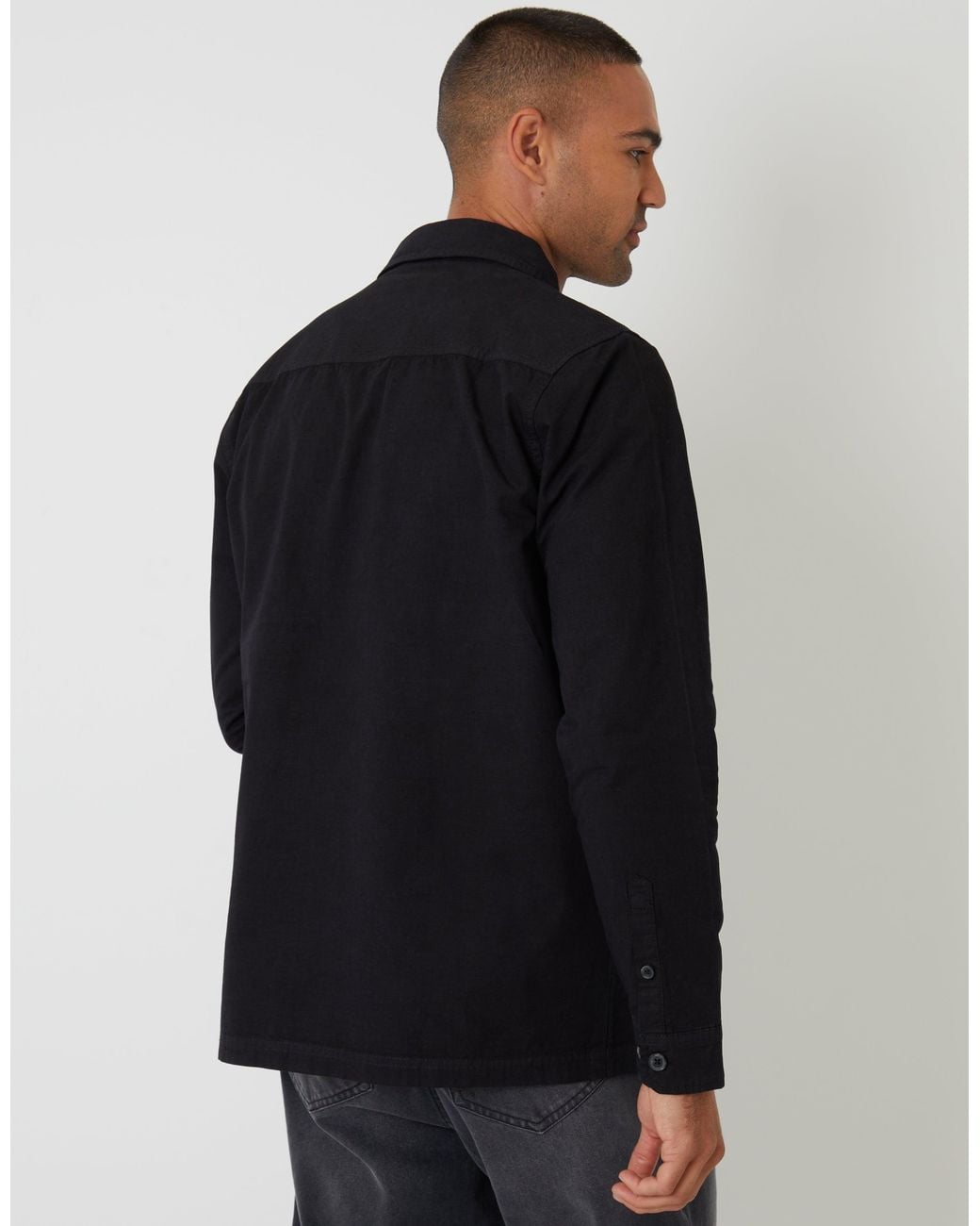 Threadbare Black Lightweight Shacket for men