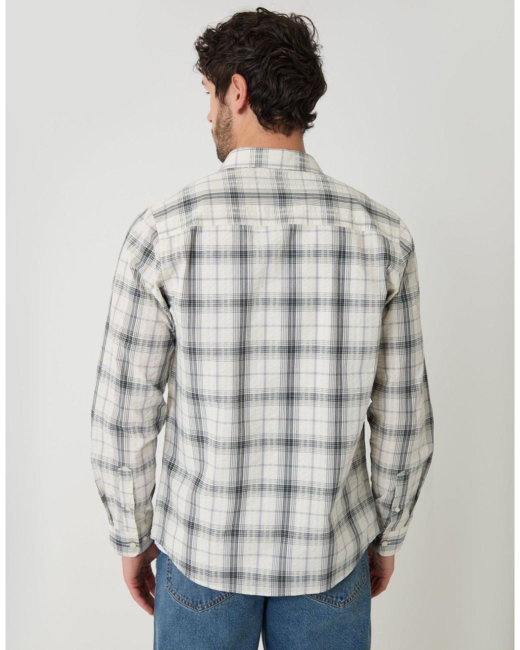 Threadbare Gray Cotton Long Sleeve Shirt for men
