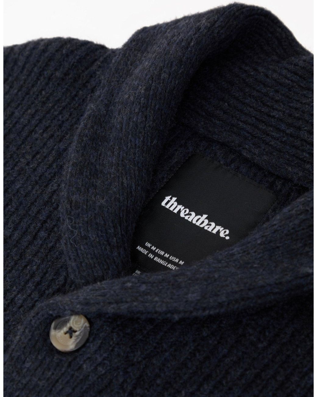 Threadbare Blue Shawl Cardigan for men