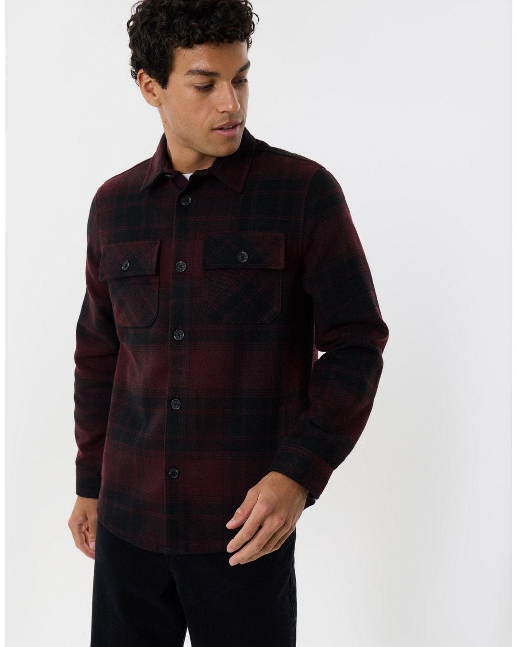 Threadbare Black Lightweight Shacket With Pockets for men