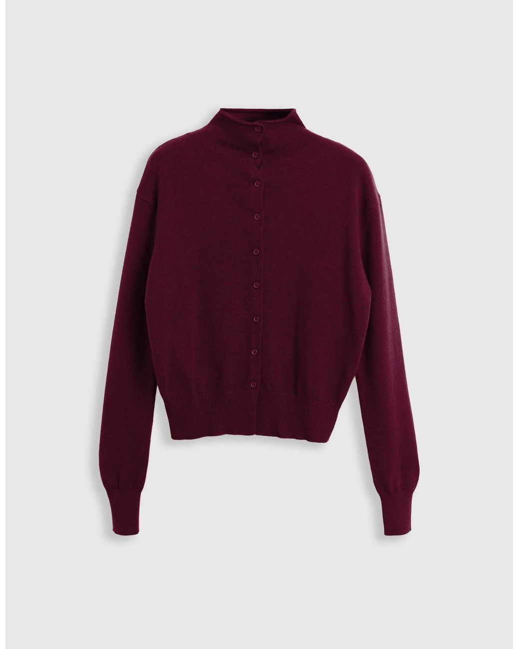 Threadbare Red Compact Knit Funnel Neck Cardigan