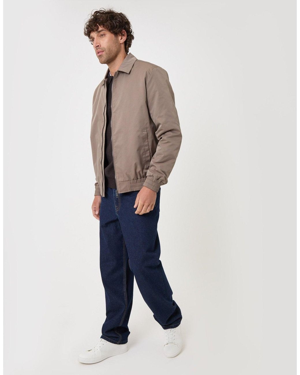 Threadbare Gray Showerproof Canvas Collared Lightweight Jacket for men