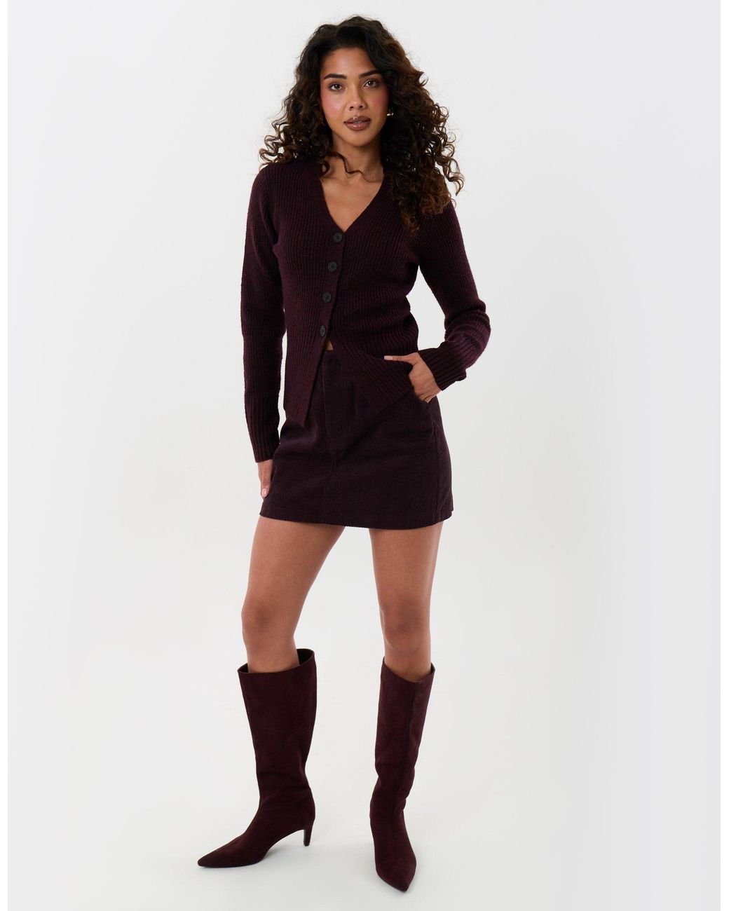 Threadbare Multicolor V Neck Knitted Cardigan