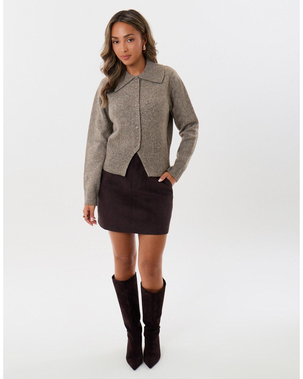 Threadbare Gray Polo Button Up Cardigan