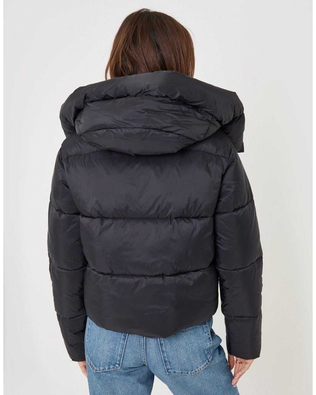 Threadbare Blue Petite Showerproof Funnel Neck Puffer Coat