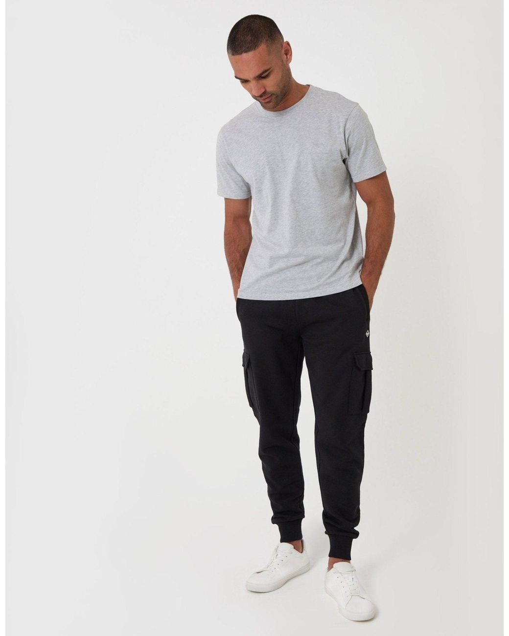 Threadbare Black The Essential Cargo Joggers for men