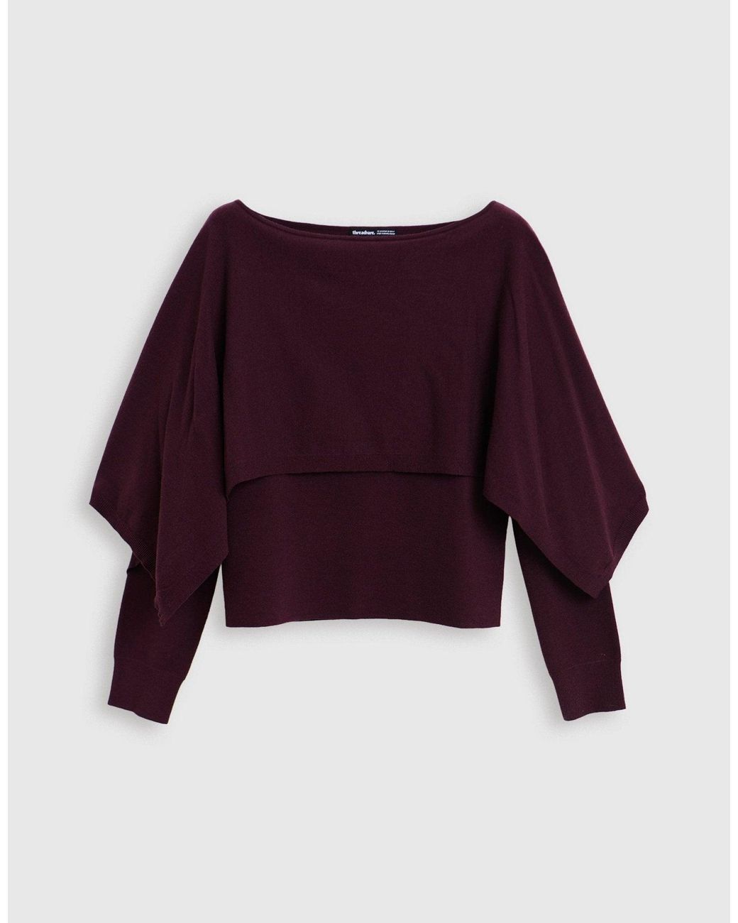 Threadbare Purple Long Sleeve Cape Top