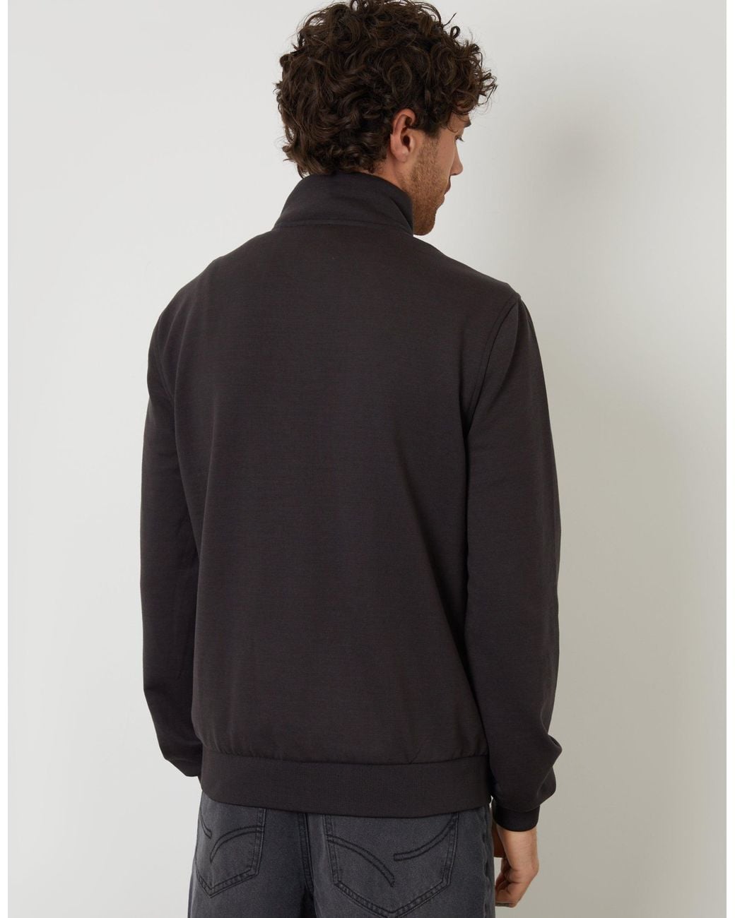 Threadbare Gray Quilted Hybrid Funnel Neck Jacket for men