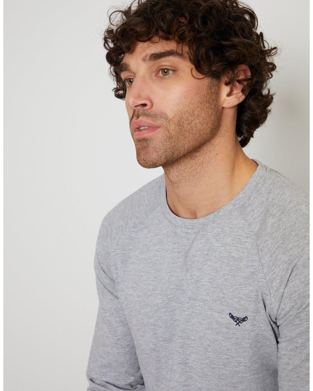 Threadbare Gray Long Pyjama Sweatshirt & Pants Set for men