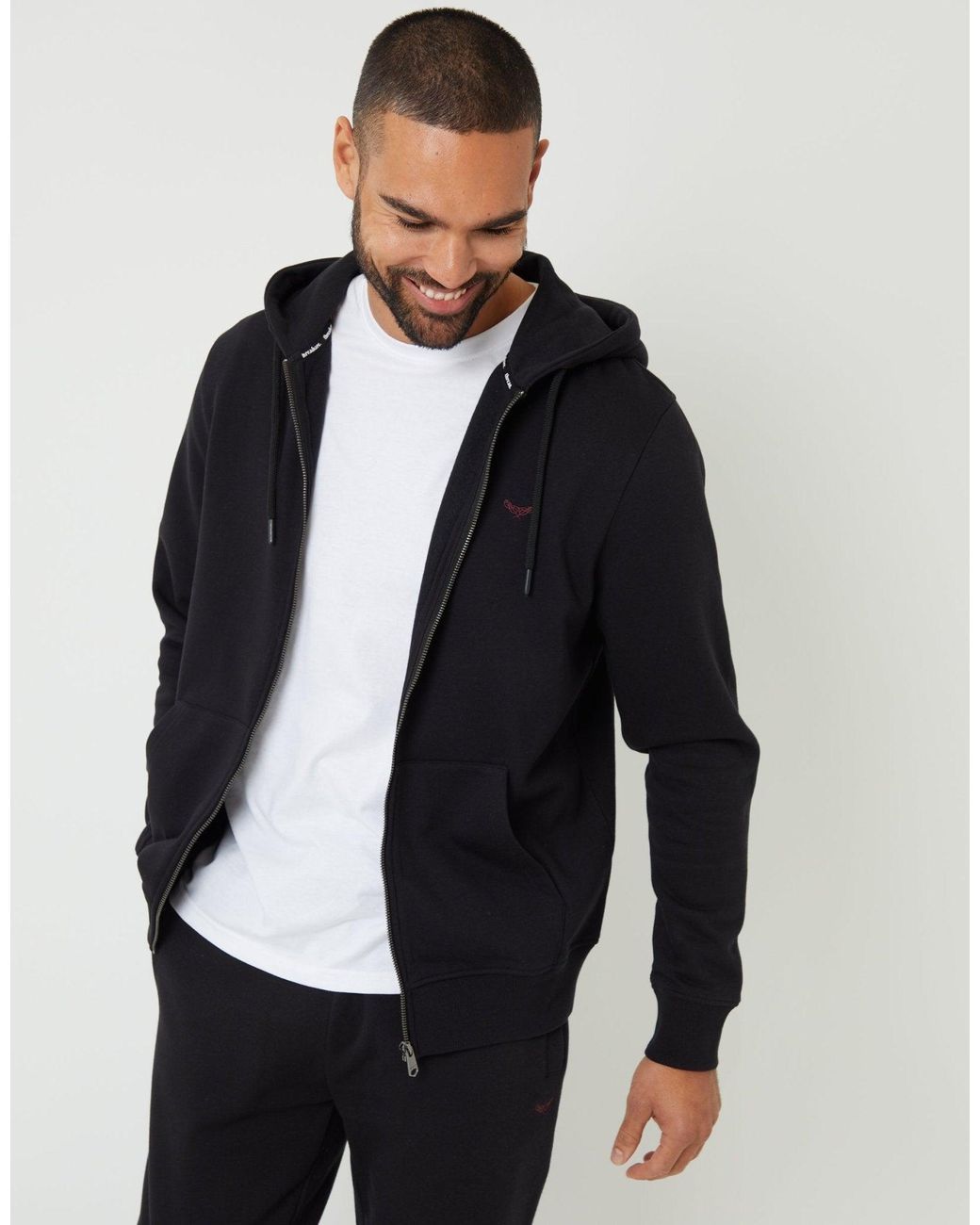 Threadbare Blue Zip-Through Hoodie for men