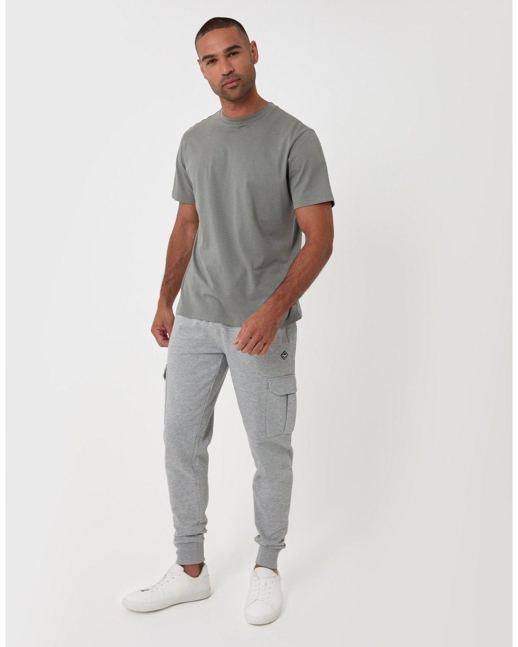 Threadbare White The Essential Cargo Joggers for men
