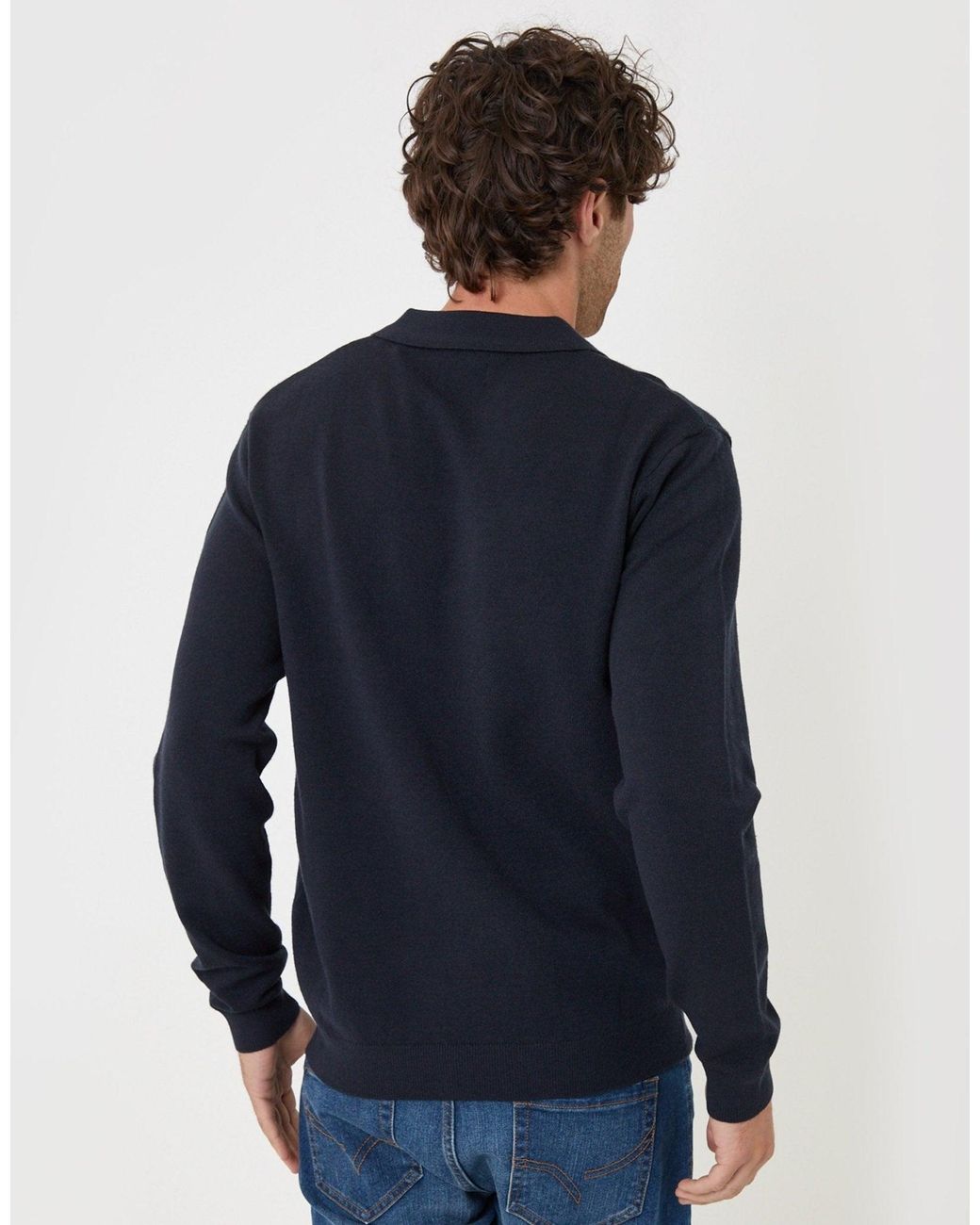 Threadbare Blue Super Soft Trophy Neck Sweatshirt for men