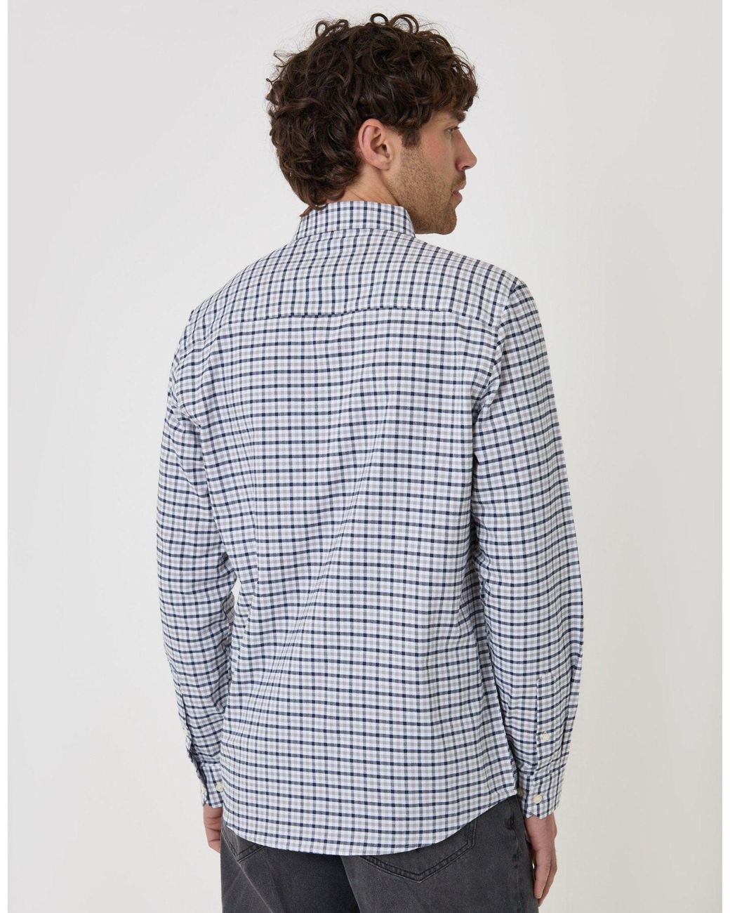 Threadbare Blue Regular Fit Cotton Oxford Shirt for men