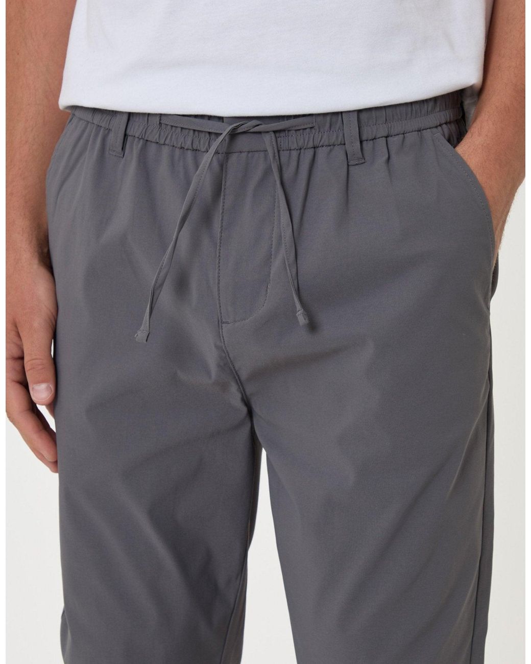 Threadbare Blue Slim Fit Technical Stretch Trousers for men