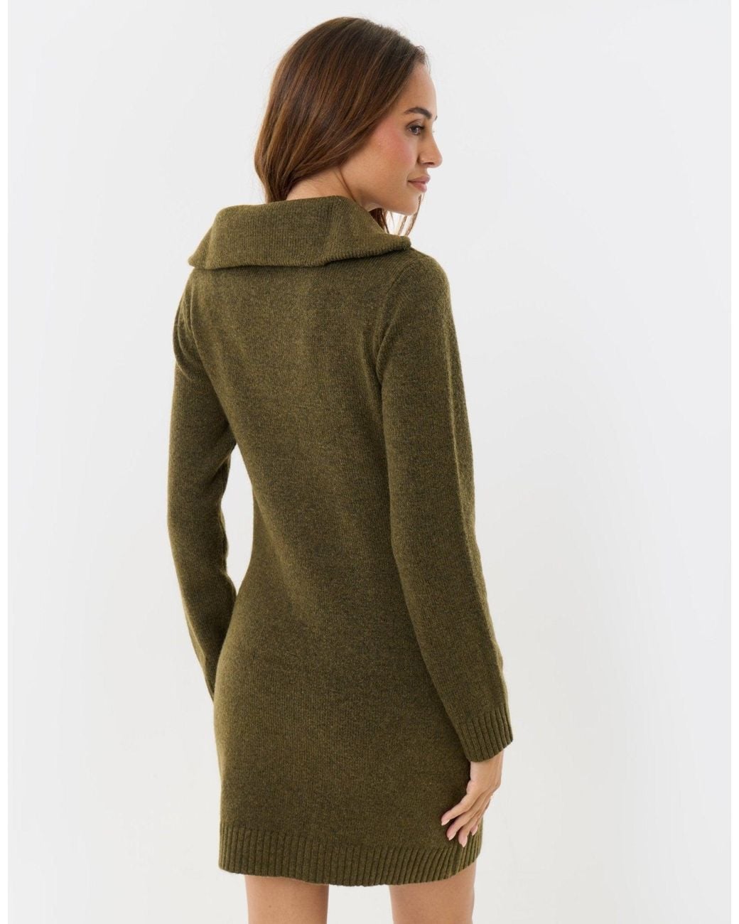 Threadbare Green The Classic Brushed Knit Mini Dress