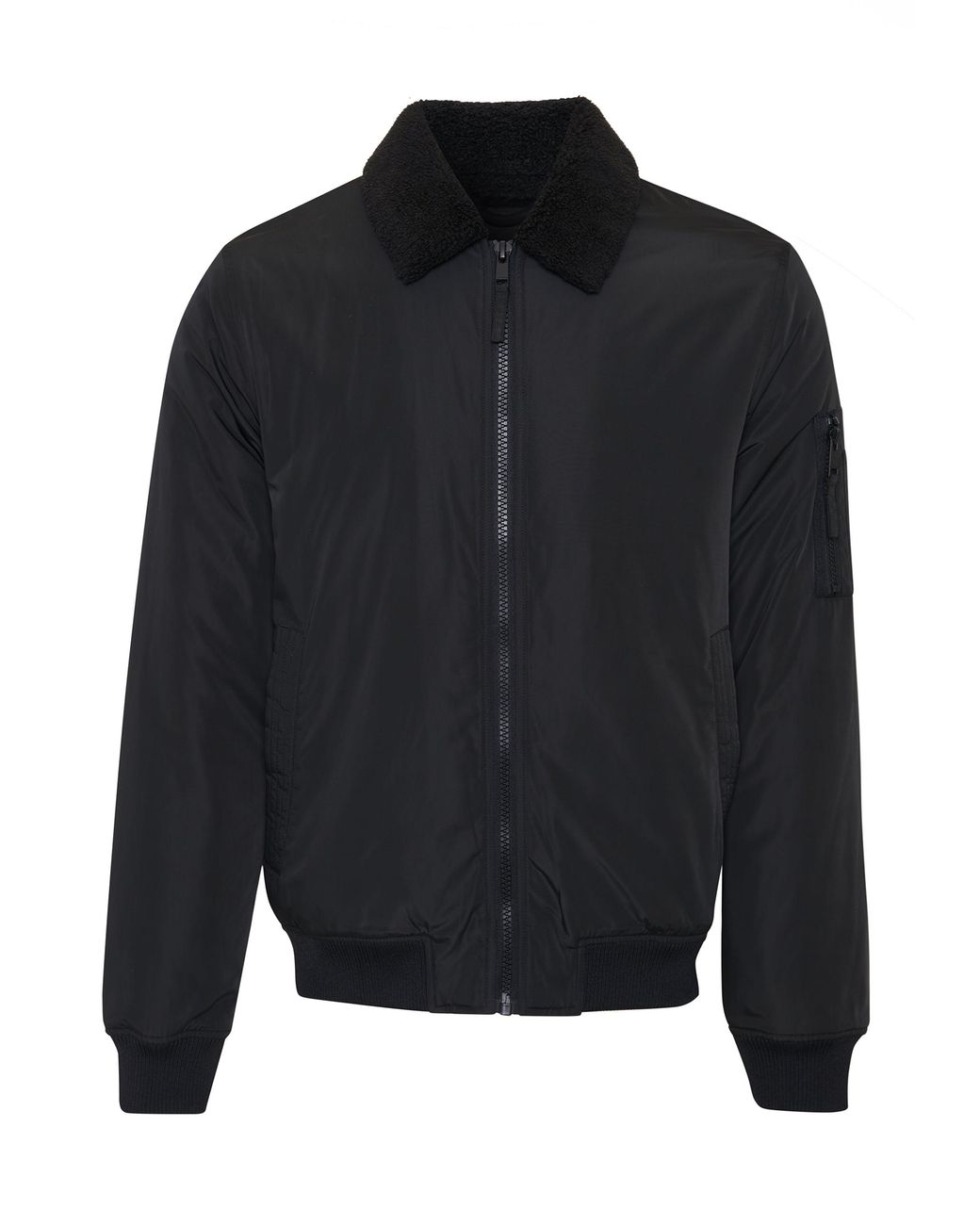 Threadbare Black Borg Lined Collared Jacket for men